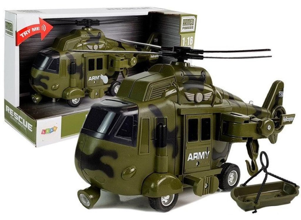Lean Toys Rettungshubschrauber Militär Hubschrauber Armee Produktbild 