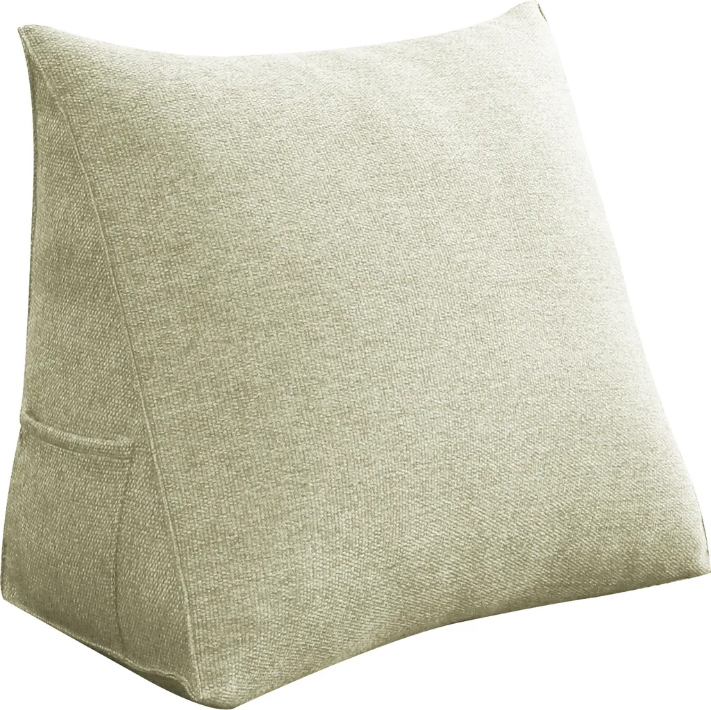 Cuscino poggiatesta ergonomico in look lino, cuscino da lettura, cuscino a cuneo, cuscino per lo schienale, cuscino per il riposo, cuscino decorativo