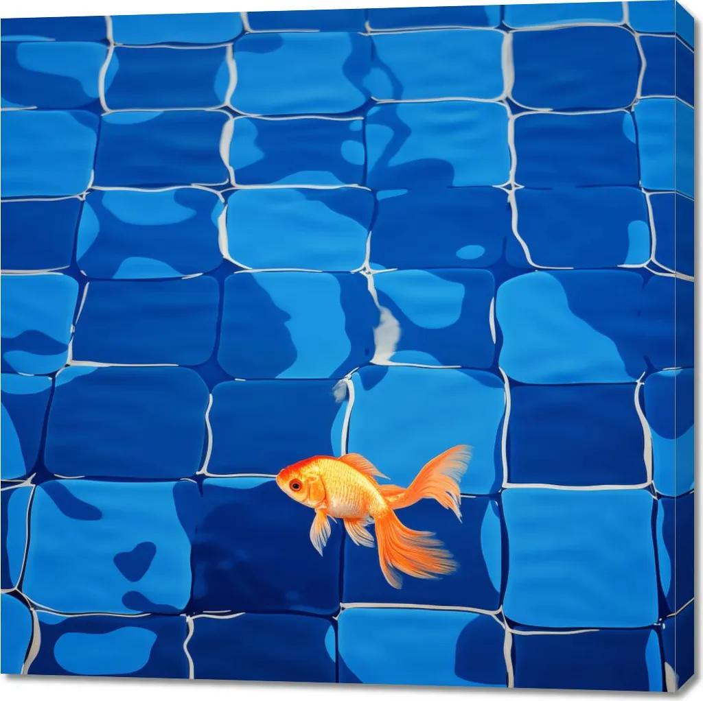 Pelle di Pesce e Oro: Quadro 100x100 cm Solitudine Dorata Materico