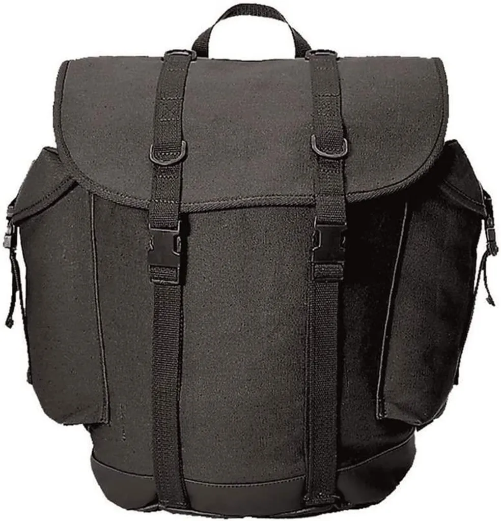 Sac à dos de montagne Bundeswehr noir résistant pour portage lourd 35L