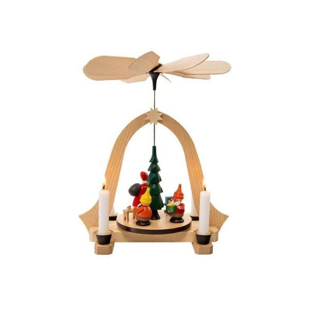 Tischpyramide Weihnachtsmann mit Zwerge bunt BxHxT 24,5x26x20cm NEU