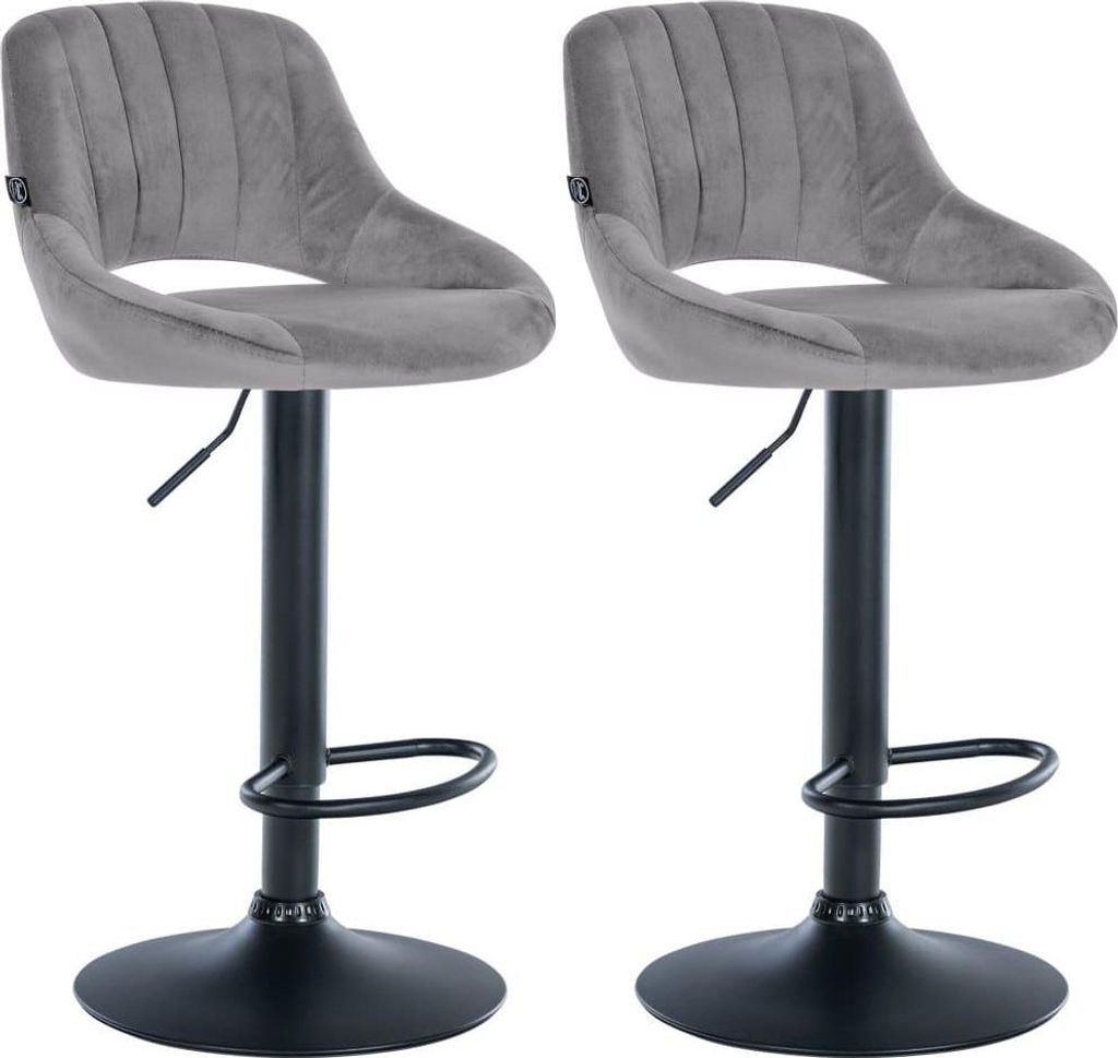 2er-Set Barhocker aus Samt – Küchenhocker – Höhenverstellbar und Drehfunktion