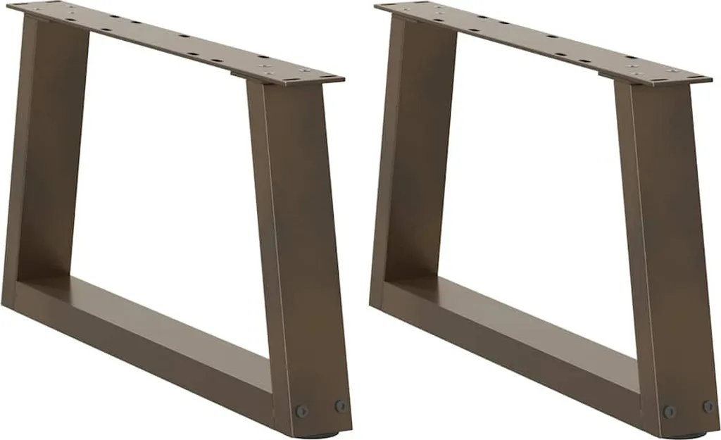 Gambe per Tavolino a V Acciaio Naturale 50 cm Set 2 Pezzi Industrial