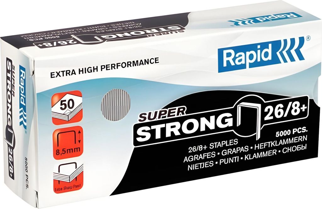 Rapid Heftklammern Super Strong 26/8+ galvanisiert 5.000 Stück