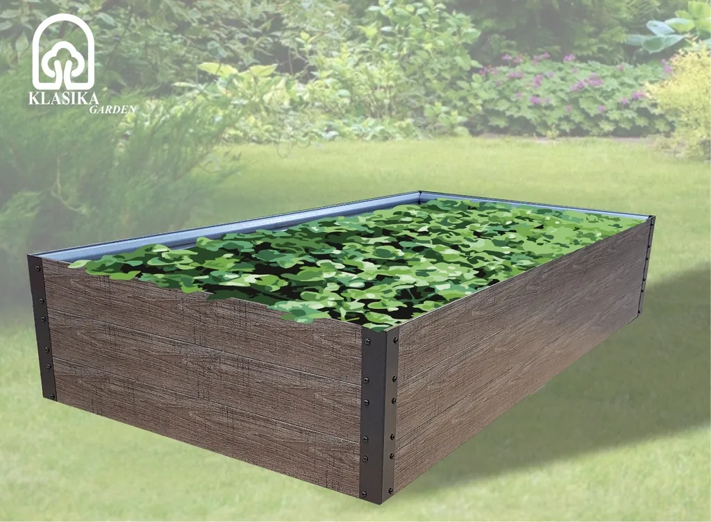 Carré potager anti-pourriture WPC 150cm brun pour jardin sans entretien