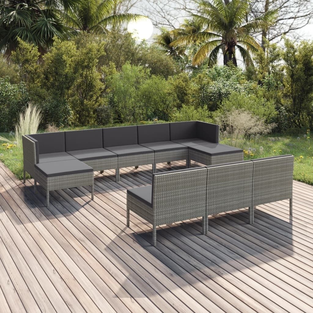 The Living Store 10-tlg. Garten-Lounge-Set mit Auflagen Produktbild 