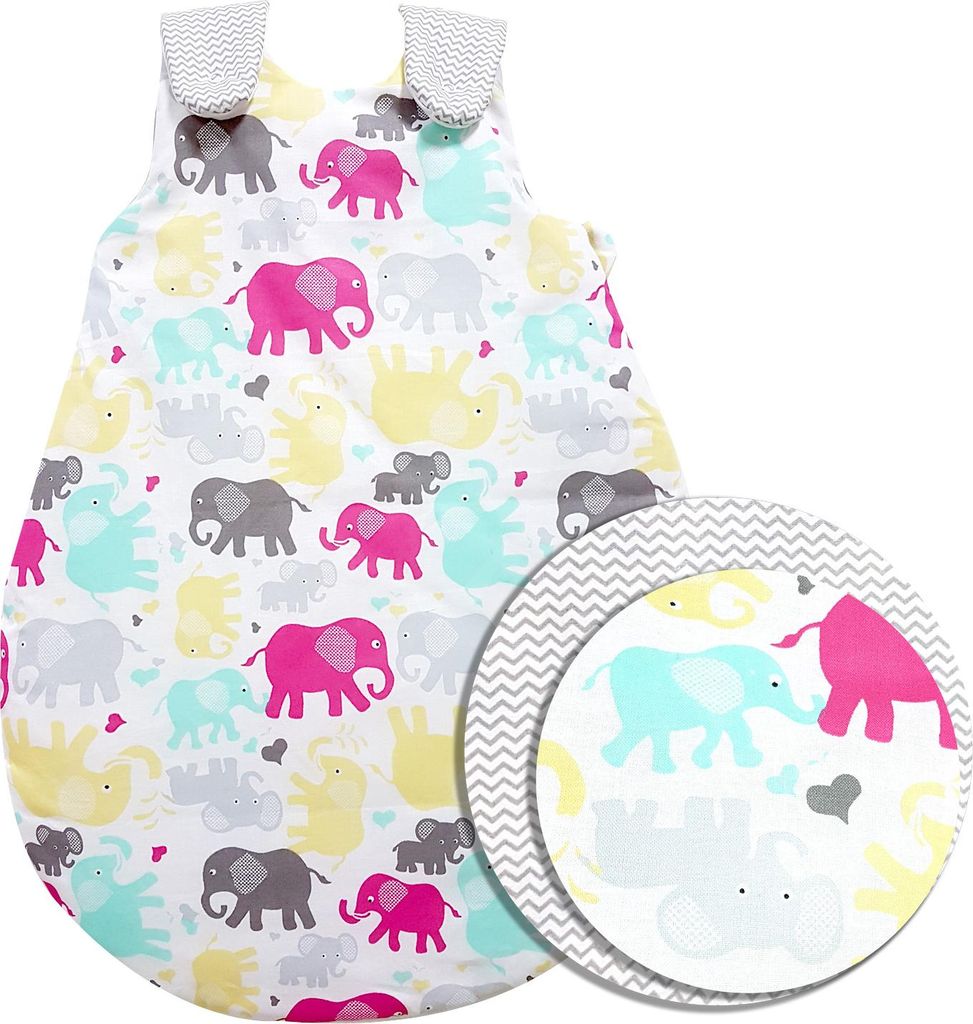 Baby-Joy Schlafsack für Babys ZICK-ZACK Linie 100% Baumwolle WARM gefüttert - 1) Größe: 68/74 | 2) Design: 08 Fahrzeuge
