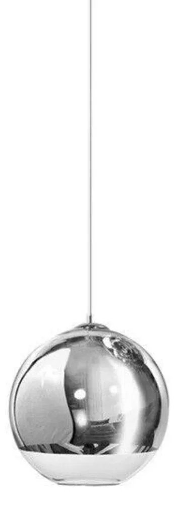 Suspension Silver Ball Ø180mm E27 60W chromé et verre transparent chic