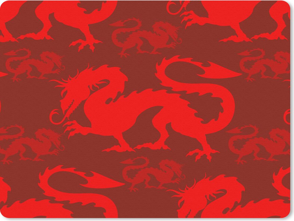 MuchoWow Mauspad Mousepad Drache - Rot - Muster 23x19 cm - Mousepads - Maus Mat - Pad - Mausunterlage - Schreibtischunterlage - Mauspad