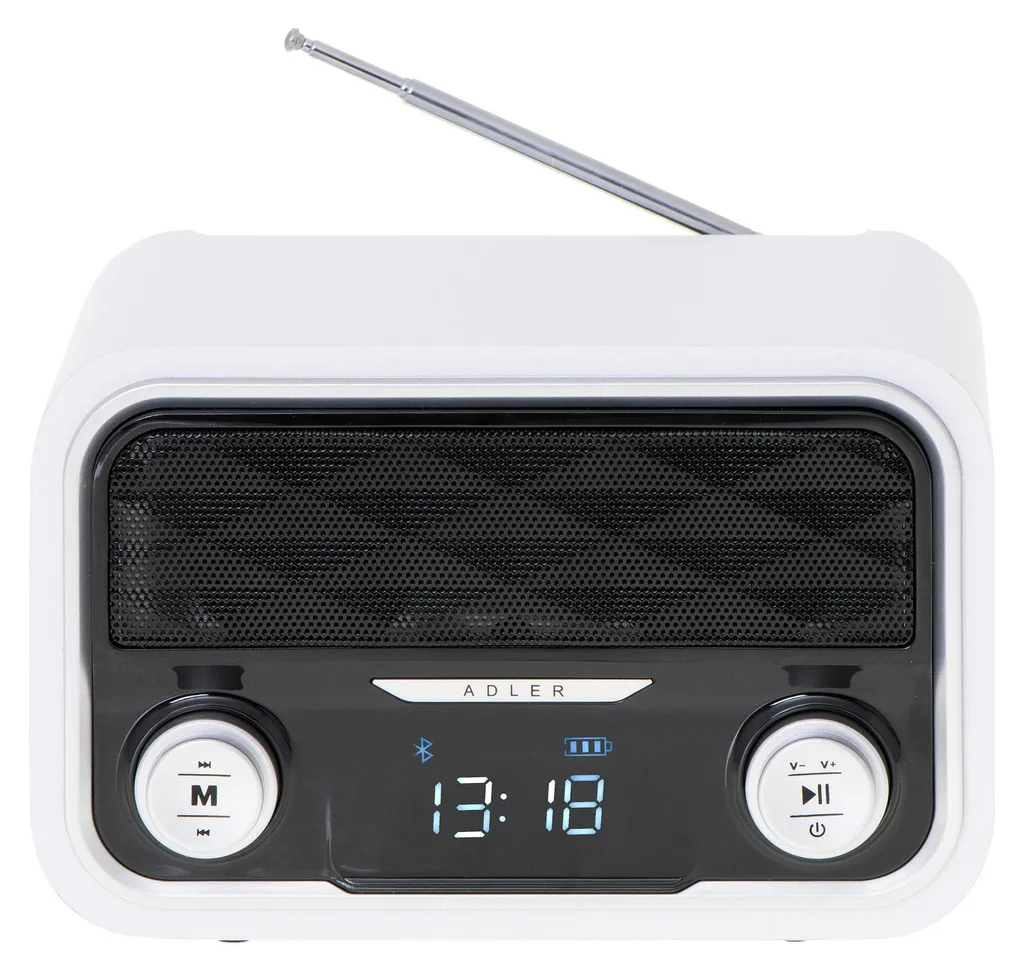 Radio Bluetooth Adler AD 1185 Blanche : Finis les Câbles avec AUX