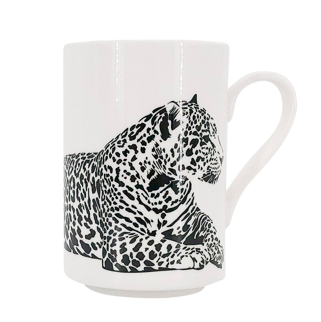 Cremefarbener Porzellan Becher 400ml Jaguar Design, Produktbild 