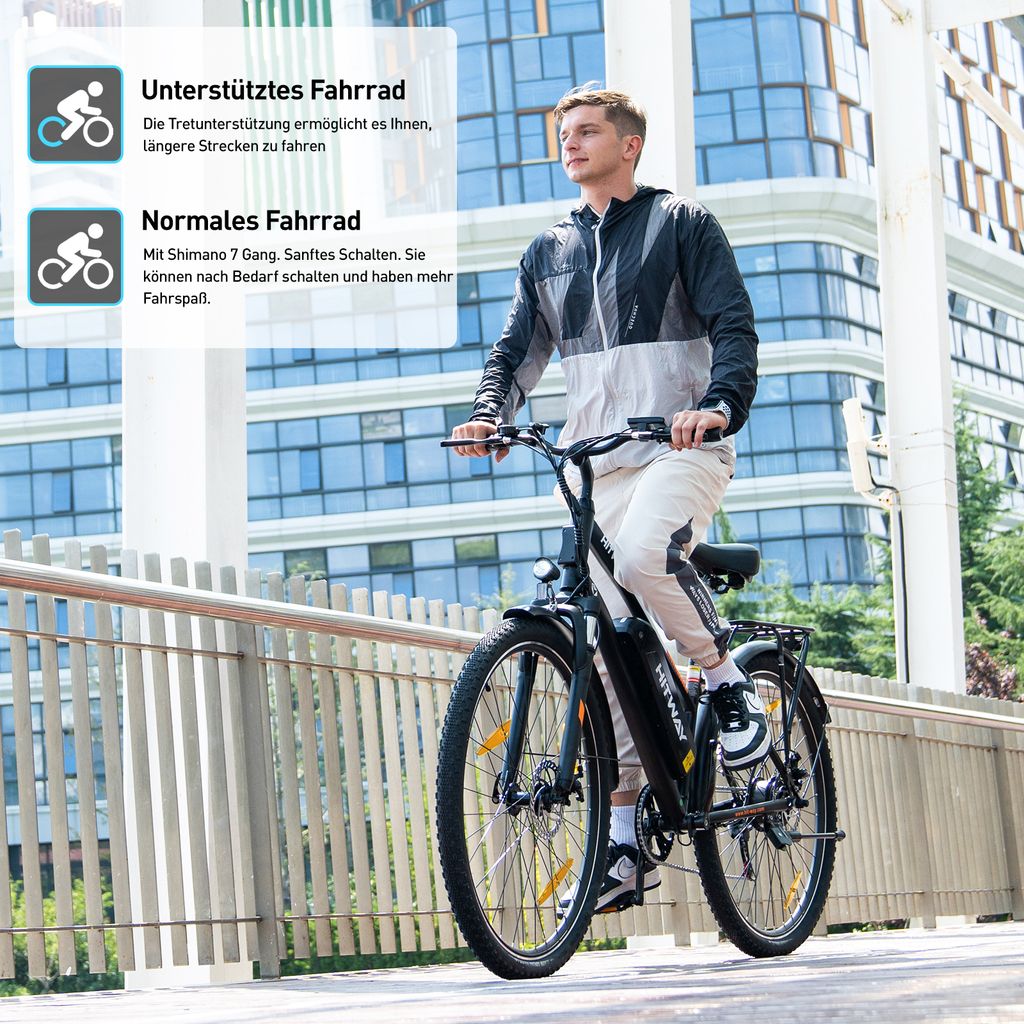 HITWAY E-Bike 28 Zoll Elektrofahrrad, Pedelec 36V/12Ah 432 Produktbild 4