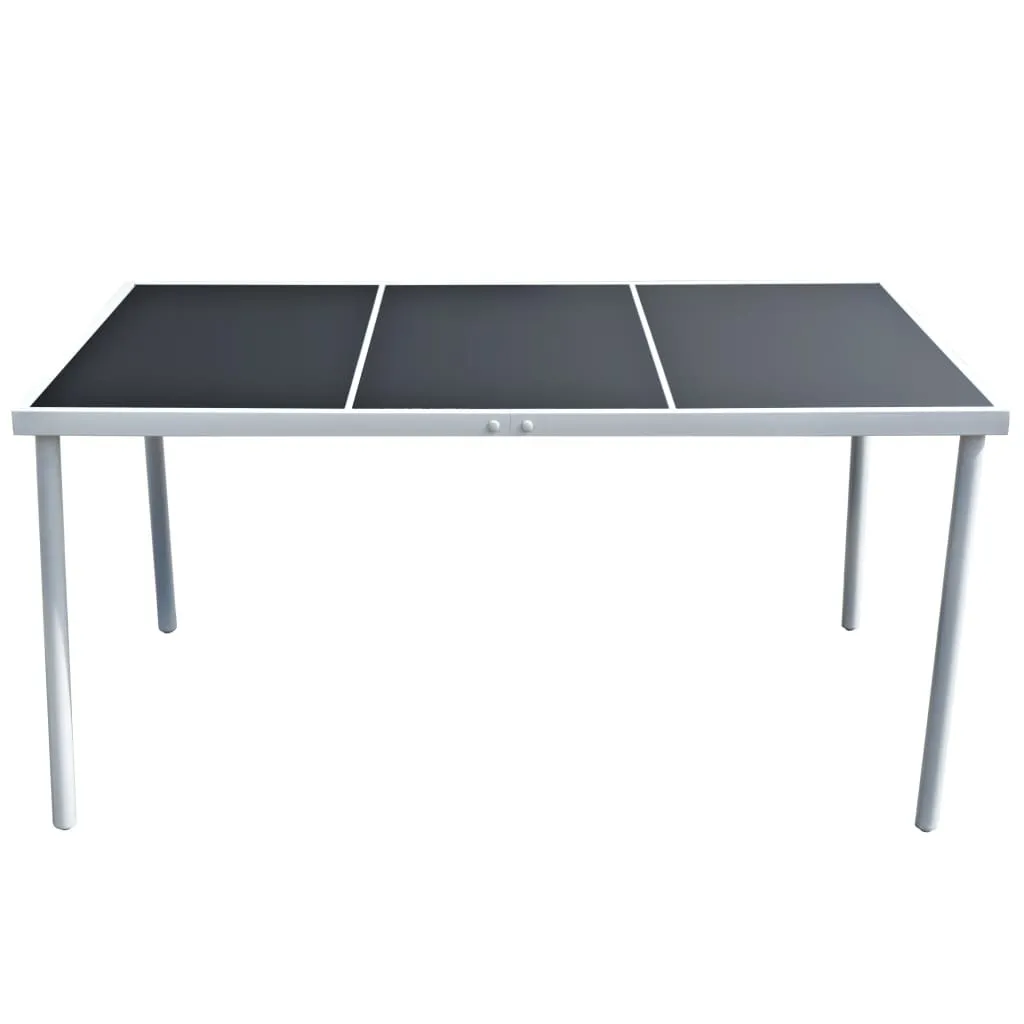 Table de jardin vidaXL 150x90x74 cm noir en acier robuste extérieur