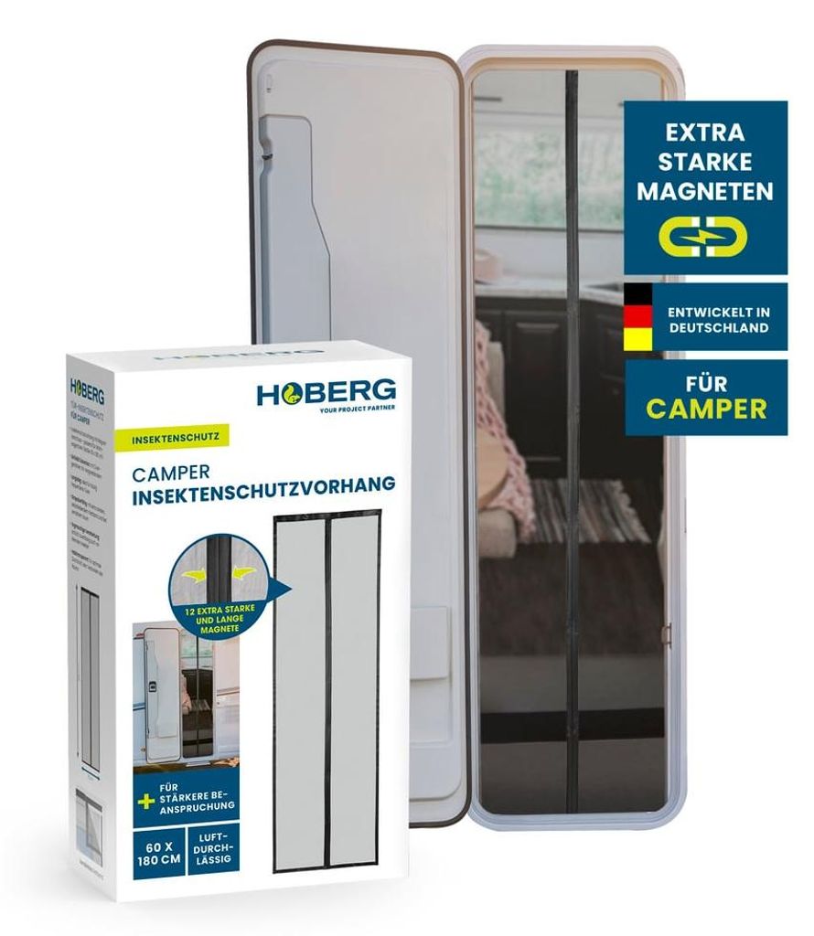 Hoberg Tür-Insektenschutz für Camper - 60 x 180 cm Produktbild 
