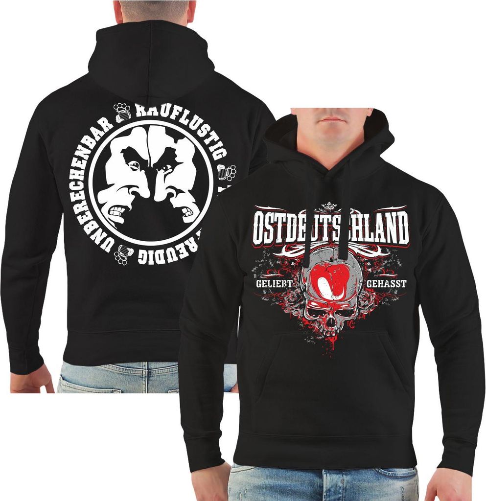 Herren Kapuzenpullover Ostdeutschland Trinkfreudig Rauflustig Unberechenbar
