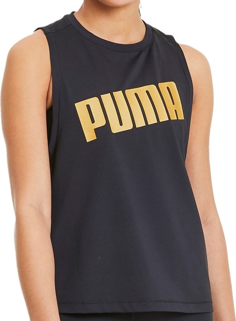 Puma Metal Splash Adjustable Tank Top Women schwarz / gold - S