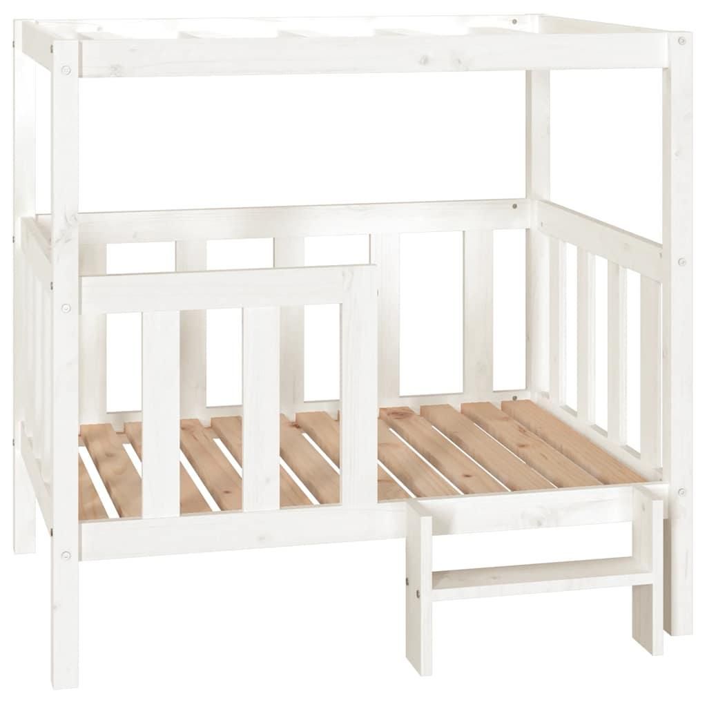 vidaXL Pelíšek pro psy bílý 105,5x83,5x100 cm Borovicový Obrázek produktu 