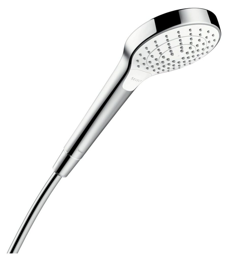 Hansgrohe Croma Select S, Handduschbrause mit Kopf, Chrom, Weiß, Wand