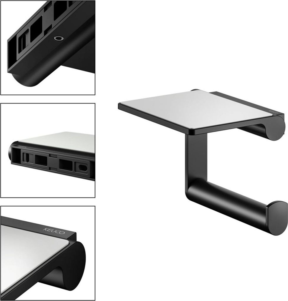 KEUCO PLAN Toilettenpapierhalter mit Ablage, schwenkbar, 14973370000