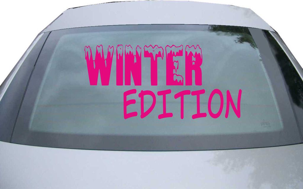 Indigos UG - Aufkleber Heckscheibe & Motorklappe DE6274 - pink - 600x285 mm - winter edition - Auto Scheiben Fenster Heckklappe Tuning Racing JDM -...