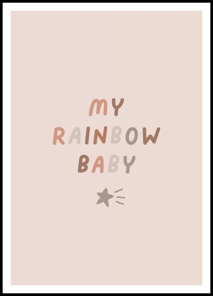 Plakat 70x100cm Muster für Kinder, Mädchen für das Zimmer - Regenbogen