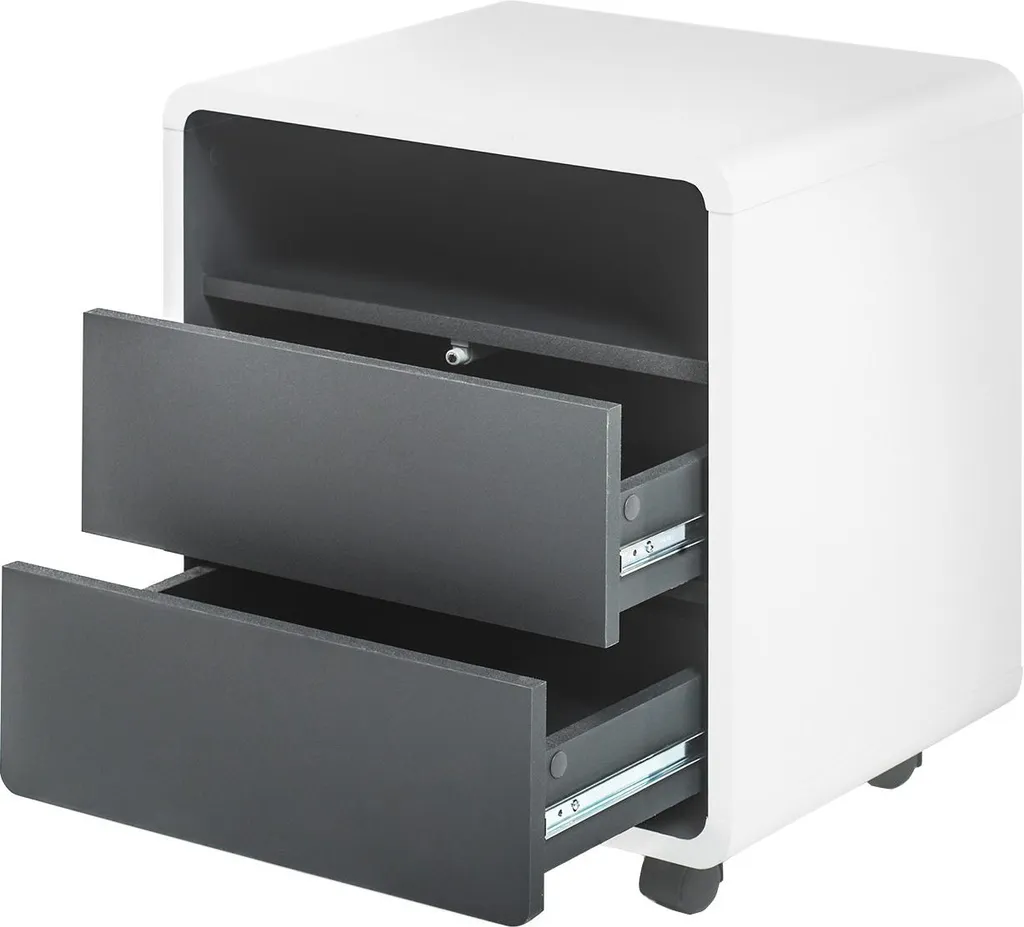 Aménager son Télétravail : Rollcontainer Blackpool Blanc Mat 55cm