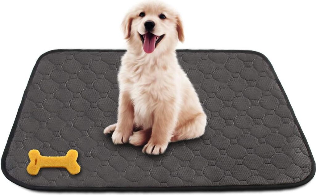 Welpen-Trainingsmatte 70 x 50, maschinenwaschbar für Hundematten, wiederverwendbare wasserdichte, rutschfeste, saugfähige Hundematten