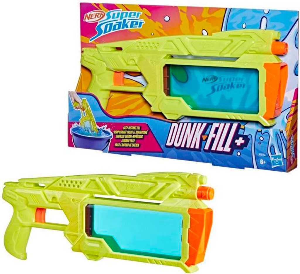 Nerf Super Soaker Dunk-Fill+ Wasserblaster, Sofortiges Befüllen, 358 ml, Ab 6 Jahren