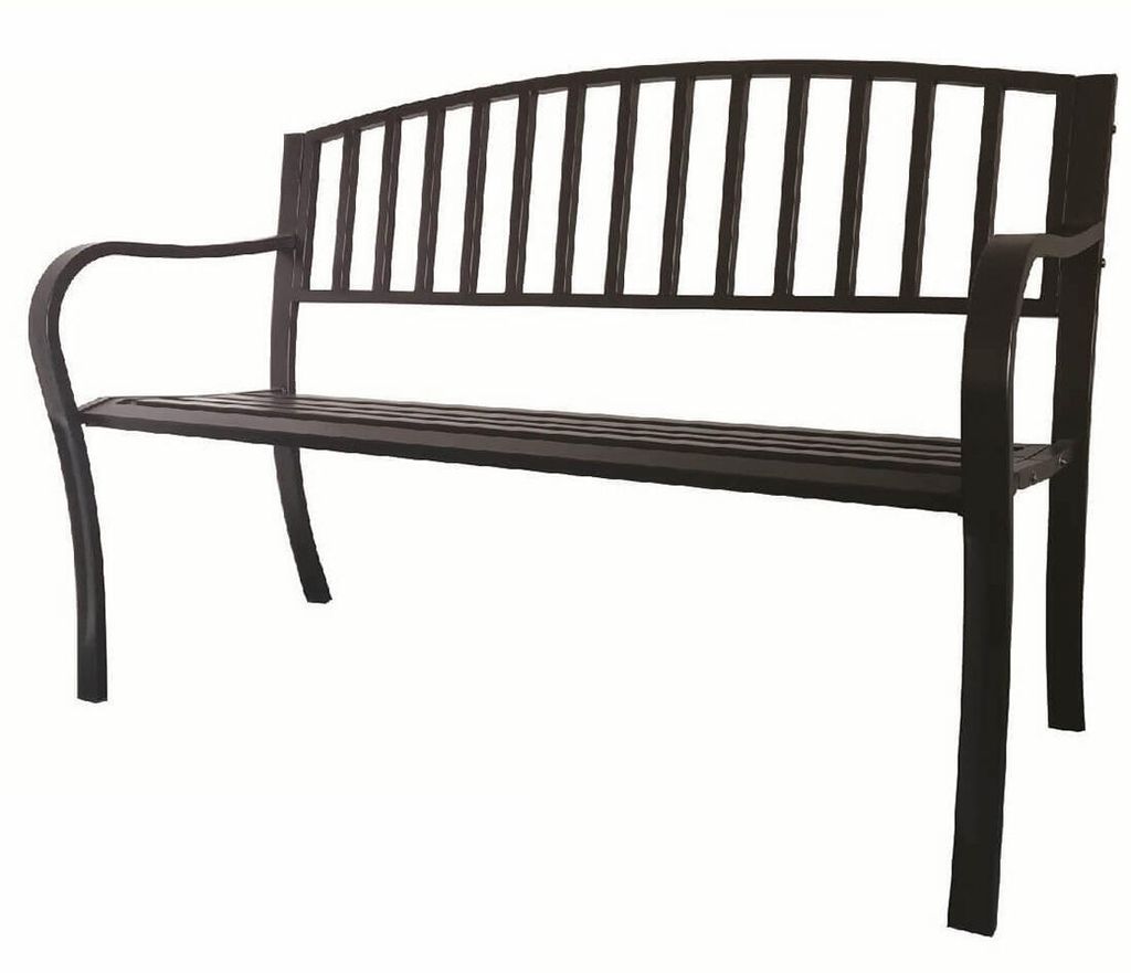 Zahradní lavička 125x53x82cm černá ocel Obrázek produktu 