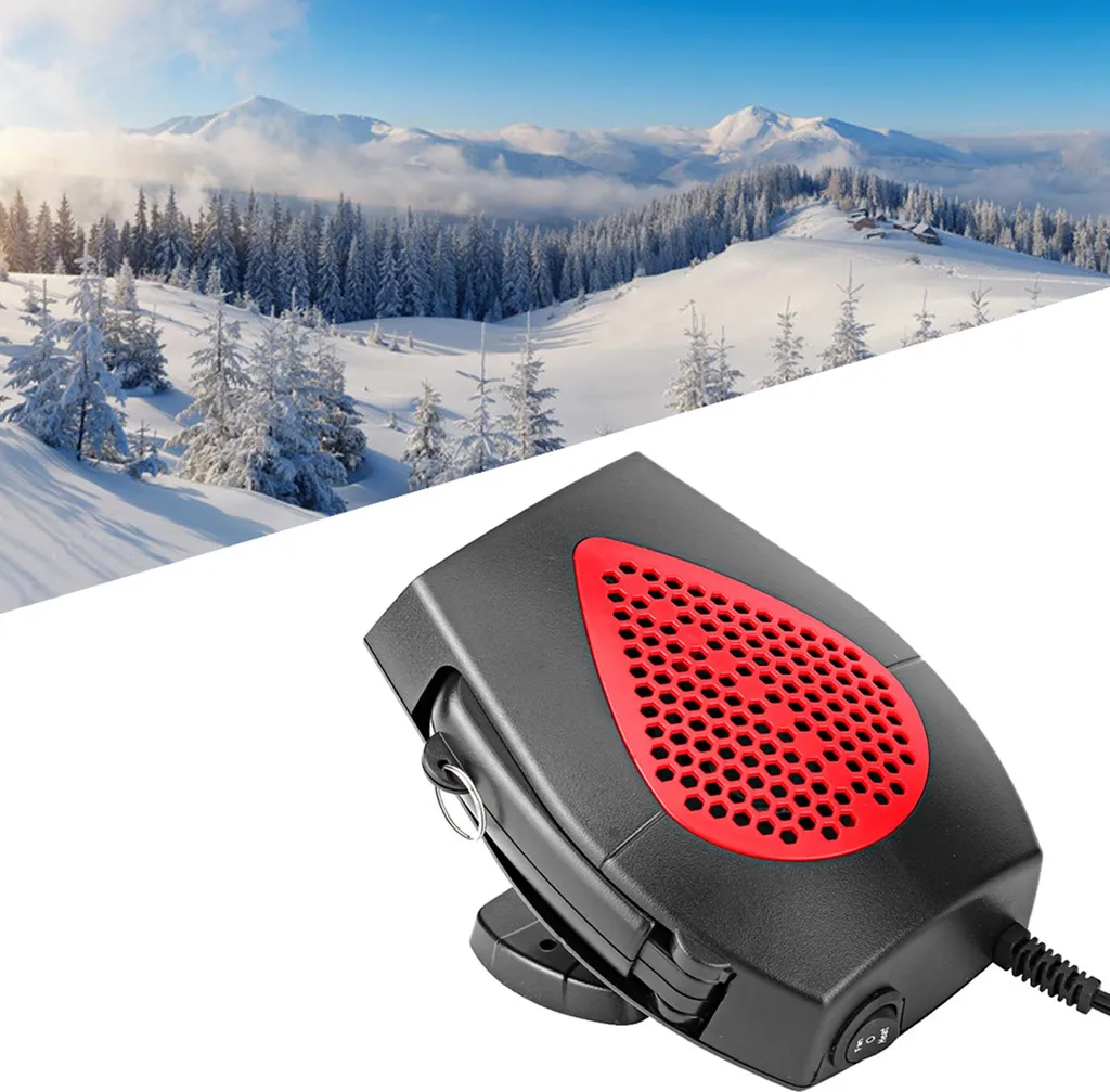 Ventilateur Chauffant 24V avec Base Rotative Dégivrage Rapide de Vitre