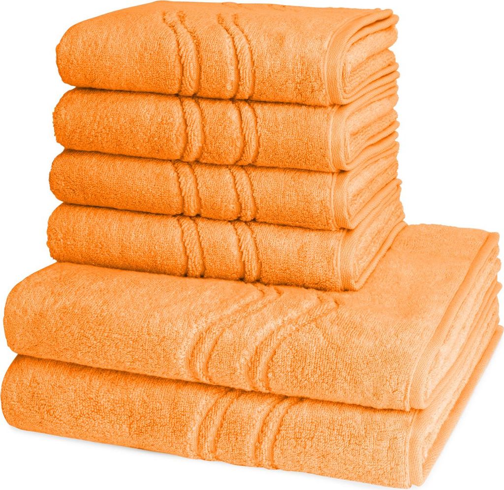 Ross Cashmere feeling 4 X Handtuch 2 X Duschtuch im Set Walkfrottee aus Baumwolle 520 g/m², Weich saugstark mit Aufhänger Kordel, Wellenmuster un...