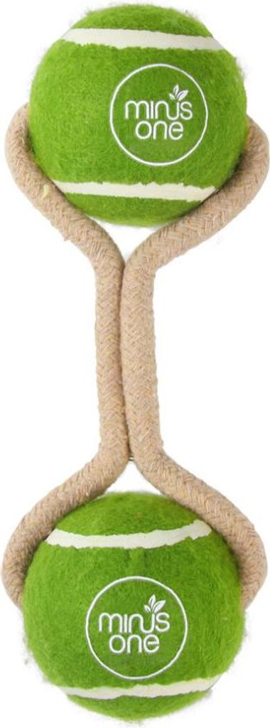 Minus One Dog Tennis Ball Rope Toy Double Meadow