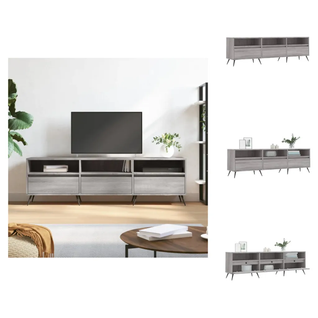 Porta TV Moderno 150cm Grigio Sonoma vidaXL - Mobili Soggiorno Salotto
