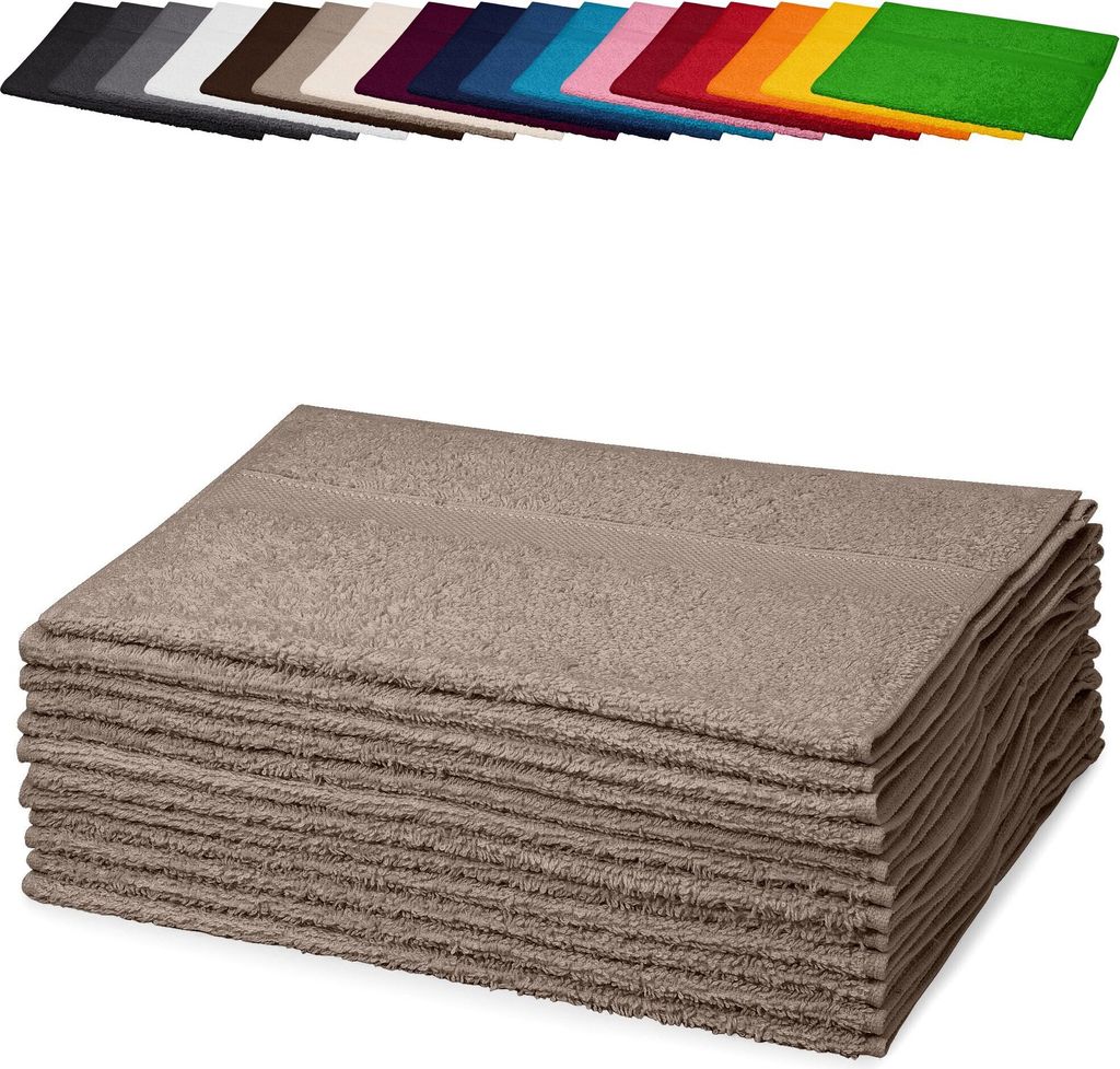 10er PACK Gästetücher 30x50 cm Gästehandtücher Kinderhandtücher Babyhandtücher 100% Baumwolle, Farbe: Beige