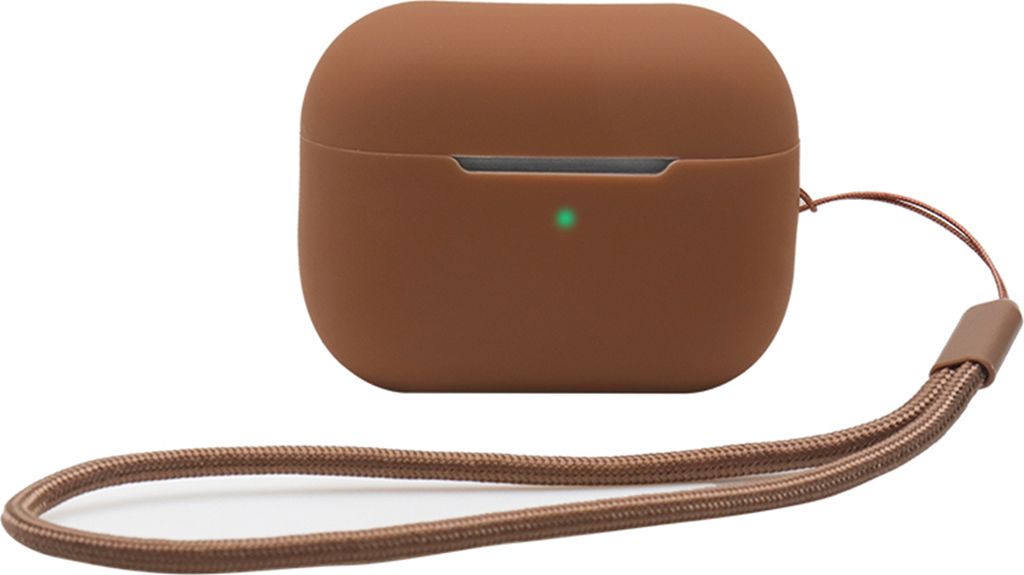 Ohrhörer-Schutzhülsenschuhhülsen-Schock-Sicht Anti-Drogen-Weiche Silikon Wireless Earphone Protector mit Lanyard für AirPods Pro 2 2022-Kaffee