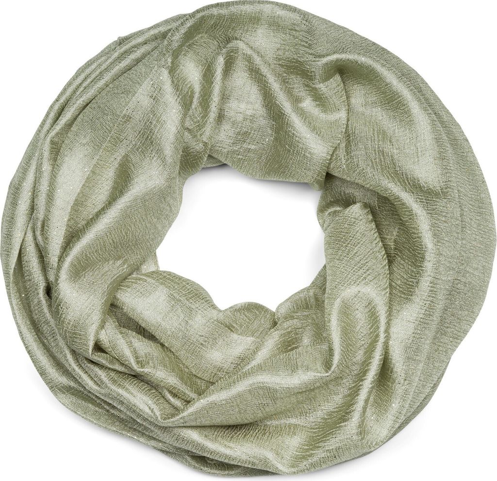styleBREAKER Damen Loop Schal leicht und seidig mit Glitzer in Unifarben, Schlauchschal, Tuch 01016214