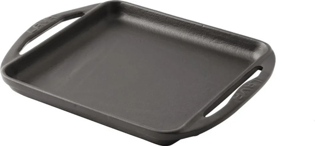 LAVA METAL Poêle à frire en fonte 24x24cm - Robuste grill carré noir