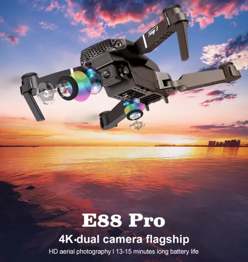 Mini-drone E88 Pro stable avec caméra HD pour éviter les flous - 4