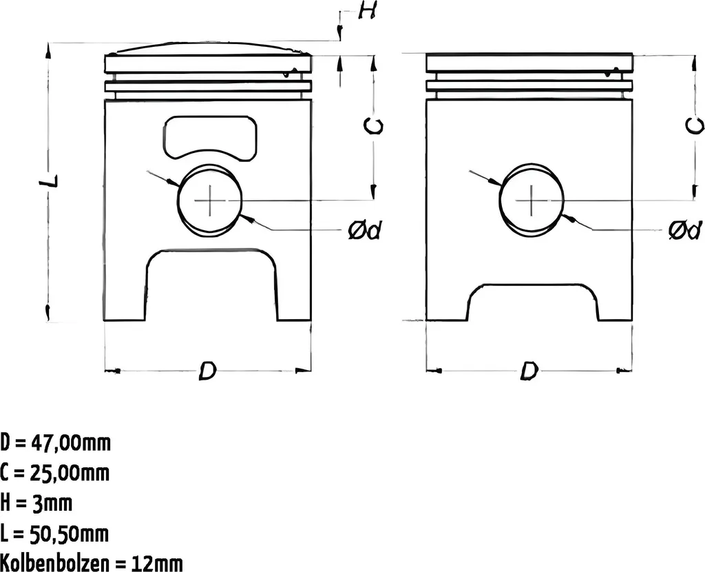 Kit piston Meteor 70 Malossi axe 12mm pour restaurer la puissance