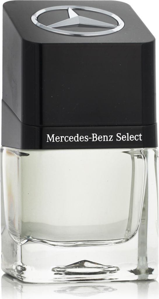 A product shot of a Mercedes-Benz Select Eau de Toilette bottle.