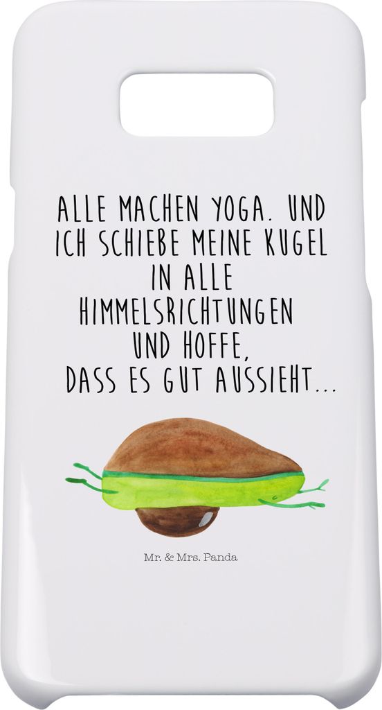 Mr. & Mrs. Panda Samsung Galaxy S8 plus Handyhülle Avocado Yoga - Weiß - Geschenk, Cover, Haha, Hilfe, Hülle, Handy, Bauch, Unsportlich, Humor, ...