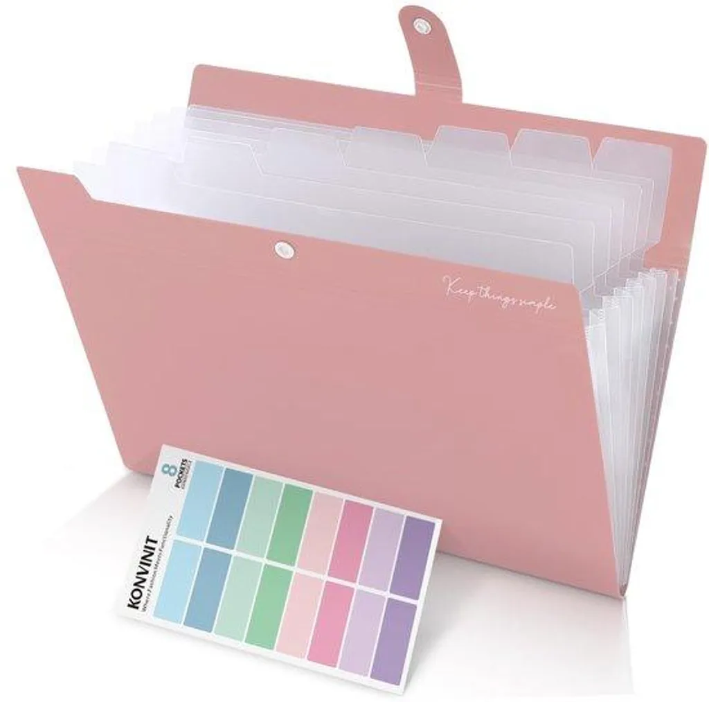 Trieur de bureau A4 rose Papierwerk avec onglets de classement
