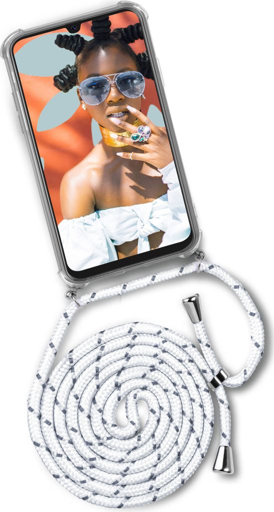 TWIST-Case + TWIST-Cord für Samsung Galaxy A70, Farbe:Happy Coco (Silber)