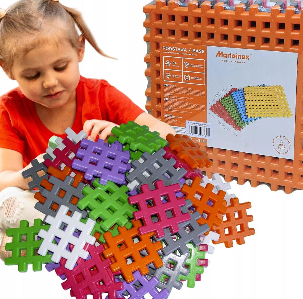 Marioinex Waffel-Bausteine INSTA Farben 55 Teile + 4 Produktbild 