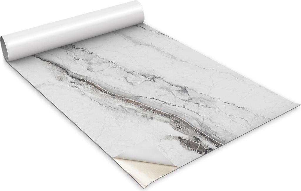Selbstklebende Möbelfolie - Dekorationsfolie - Tischmöbel - Zuschneidbar - Grauer Marmor - 100 x 50 cm