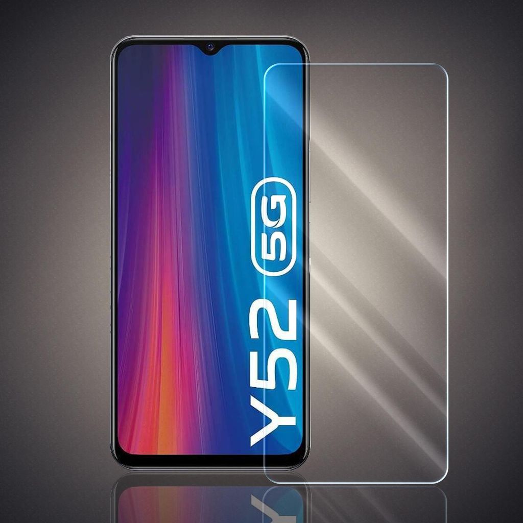 Panzer Folie für Vivo Y52 5G / Y72 5G Echt Glas Displayschutzfolie Transparent Glasfolie 9H Härtegrad Schutzglasfolie