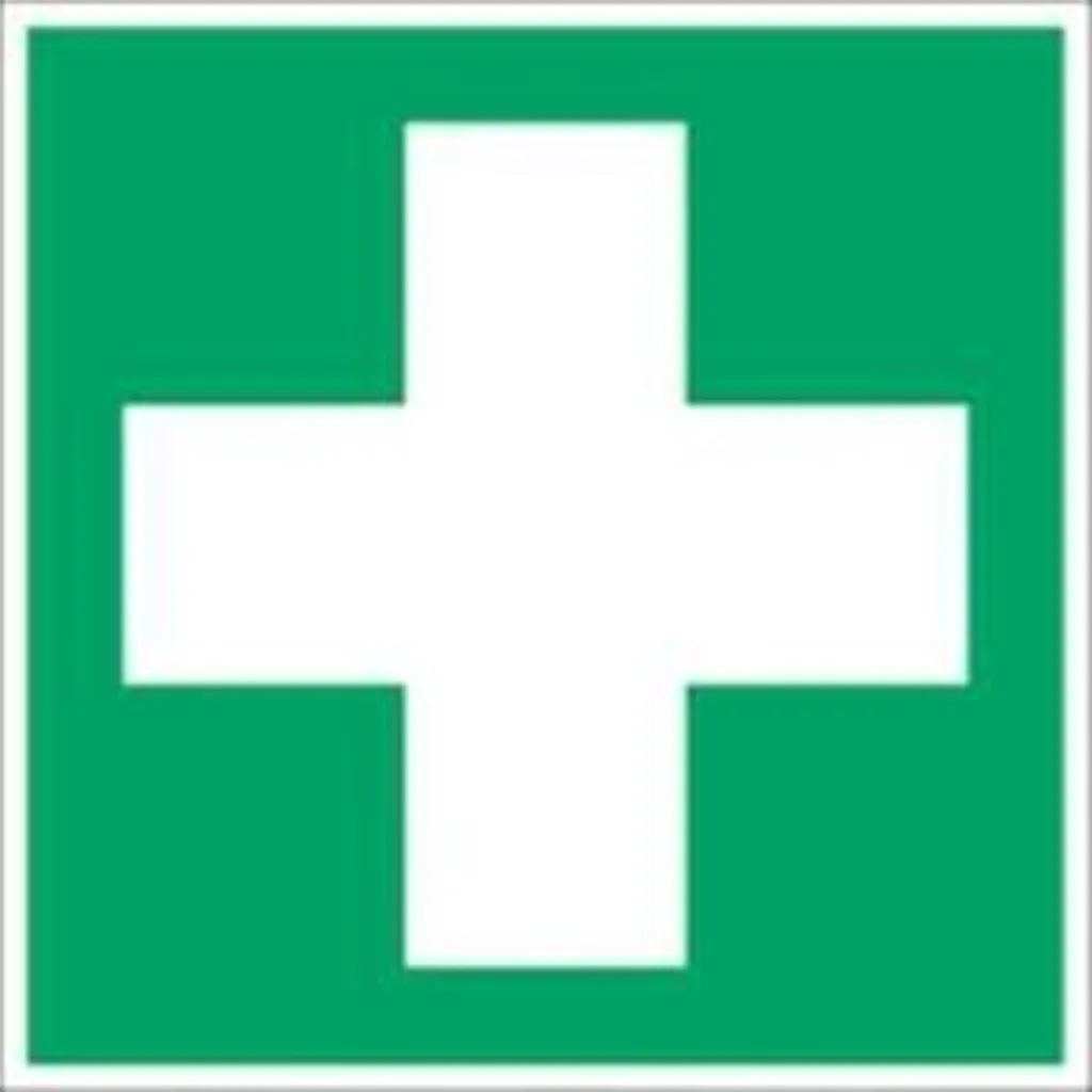 Signalétique Premiers Secours en Plastique 20x20 cm Norme ISO 7010 Vert
