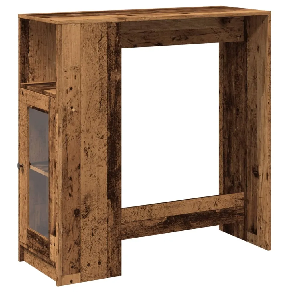 Tavolo Alto da Cucina con Ripiani 101x40x103.5 Legno Recupero