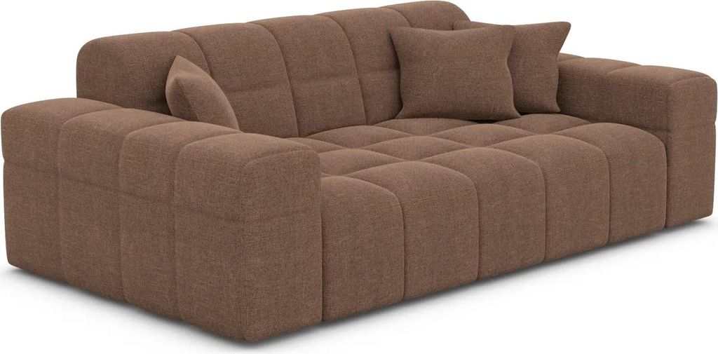 Strukturstoff 2-Sitzer Couch Nivara Braun