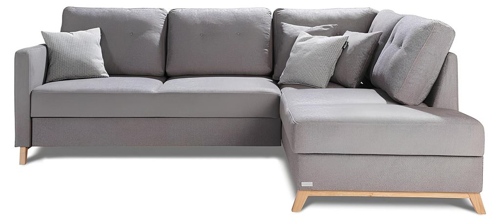 Ecksofa Stoff L-Form Bettfunktion Couch Design Polster Textil Eck Bettkasten Neu